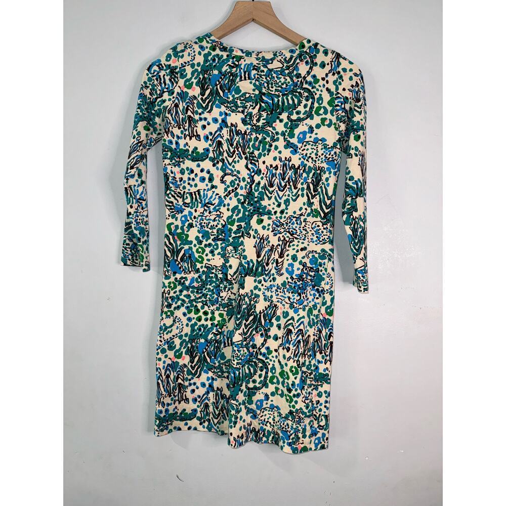 Lilly Pulitzer Corine Sea Oat Printed Long Sleeve Mini Dress xxs - Picture 2 of 6
